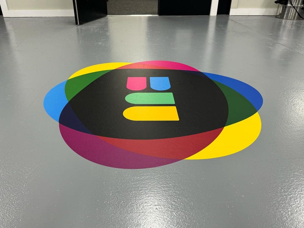 custom printed sticky floor vinyl